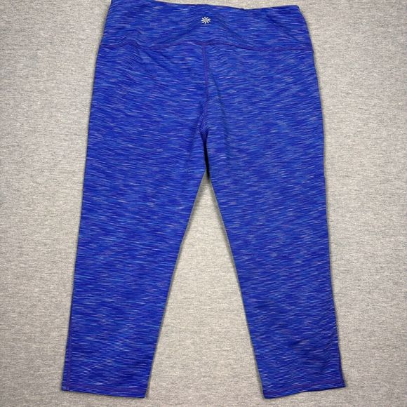 Athleta Small Mid Rise Crop Leggings Purple 722061-01 Supportive Stretchy - Picture 10 of 10